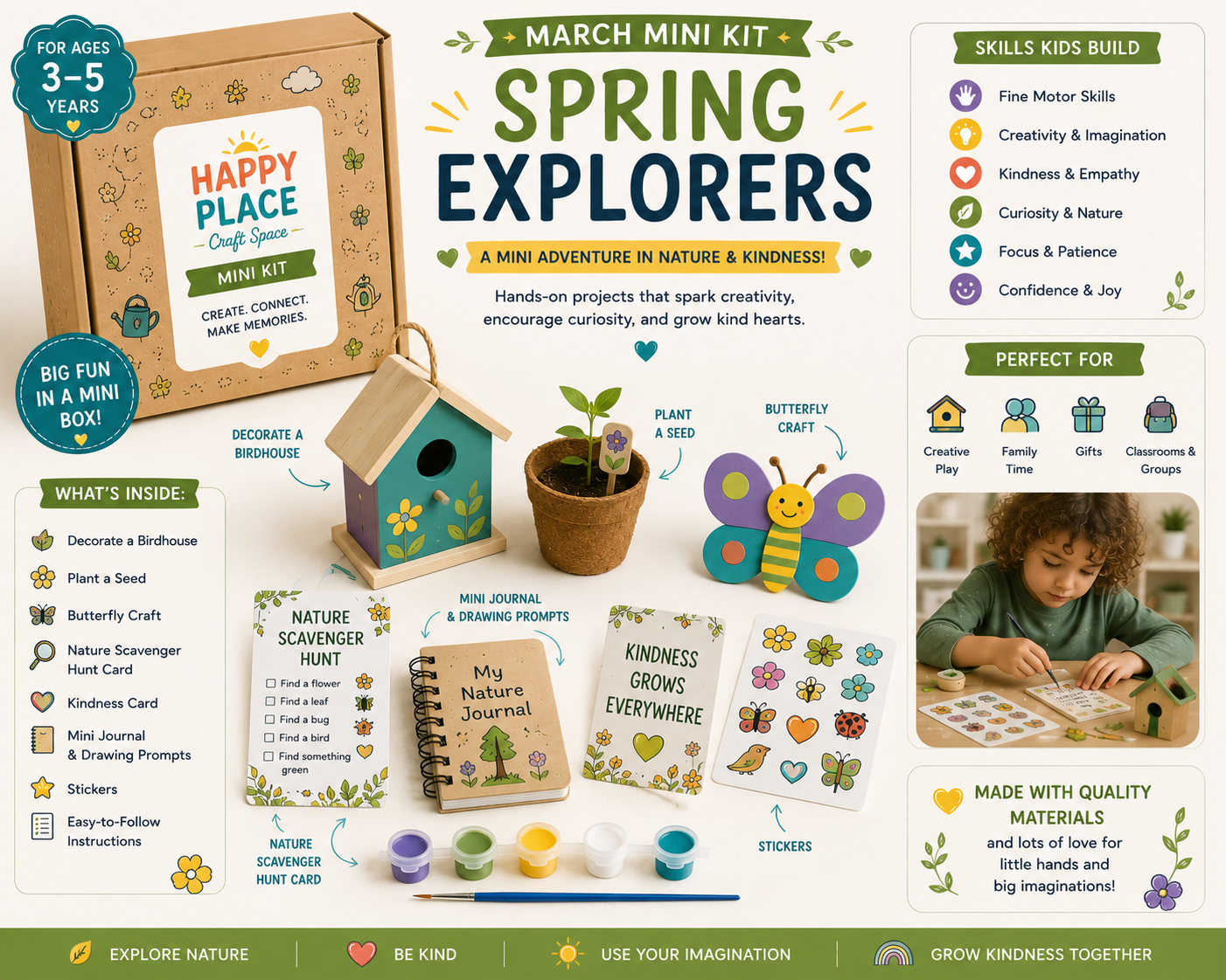 Spring Explorers: Nature & Kindness mini kit (ages 3β5)
