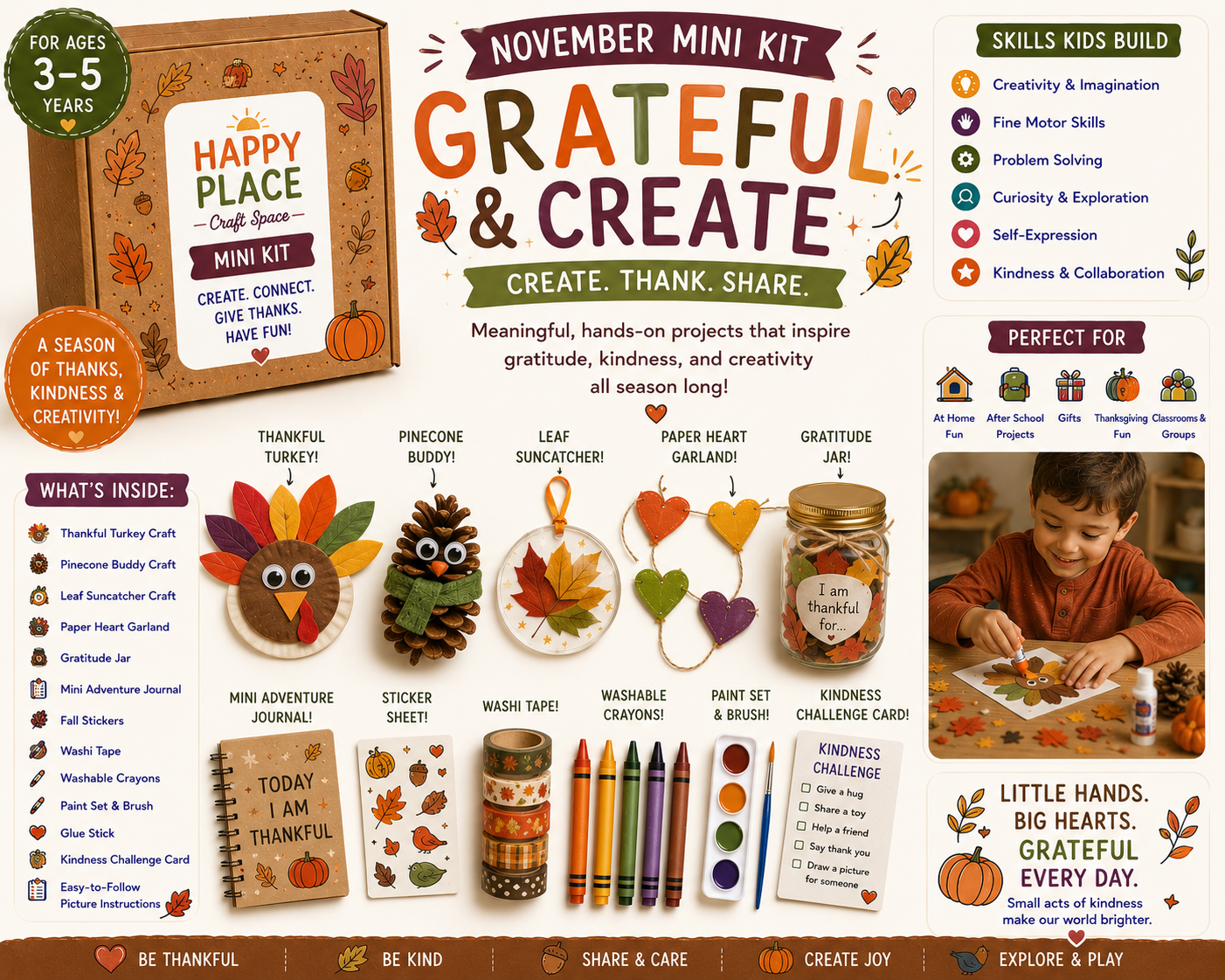 Grateful & Create mini kit (ages 3β5)