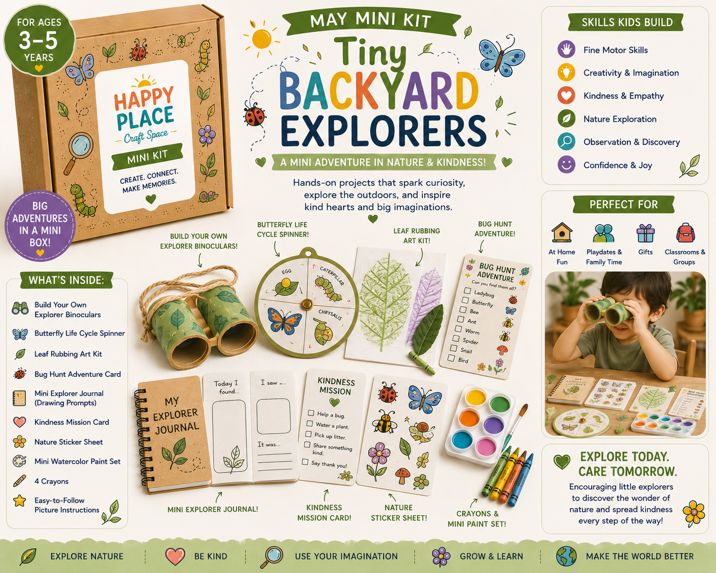 Tiny Backyard Explorers mini kit (ages 3β5)
