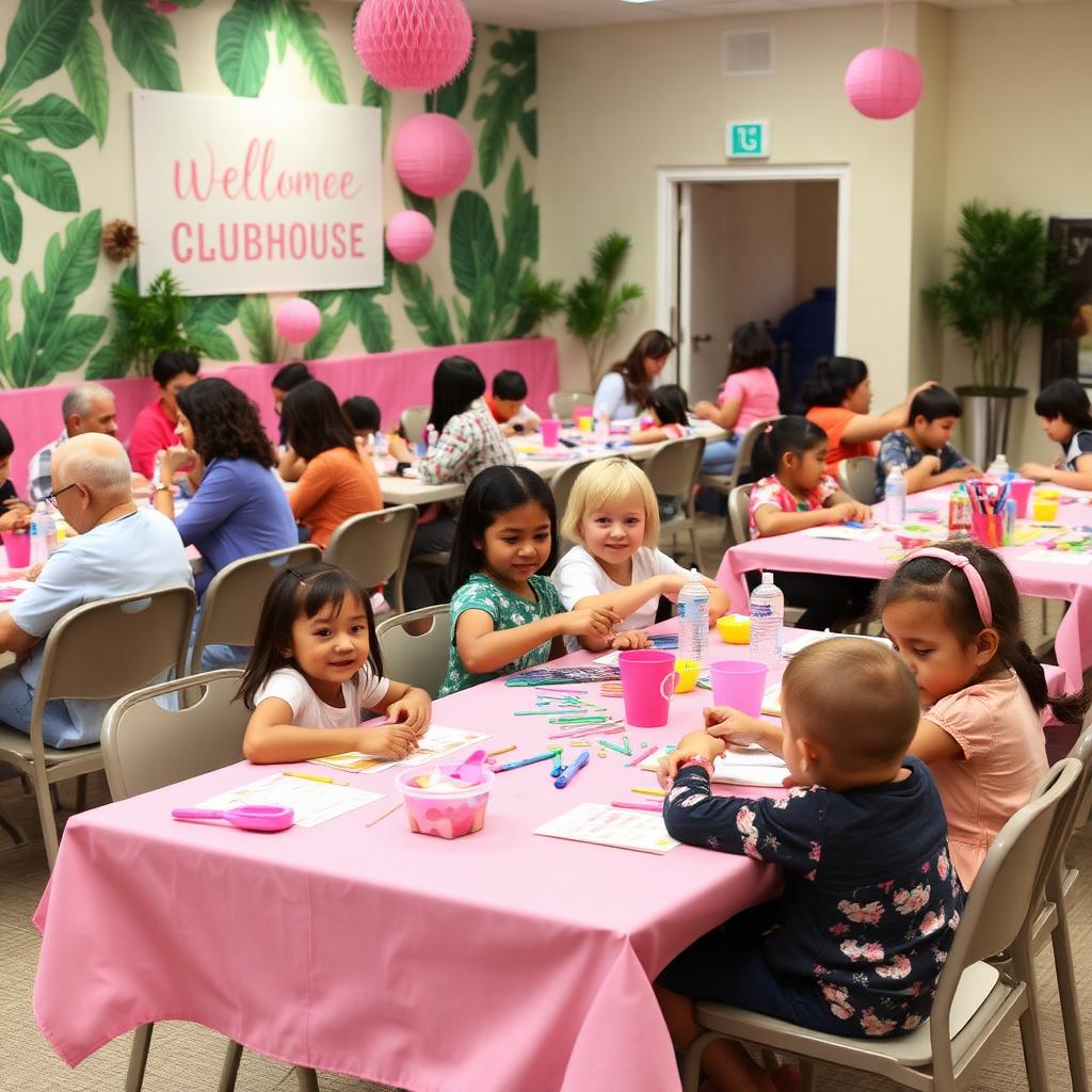 Apartment clubhouse craft event